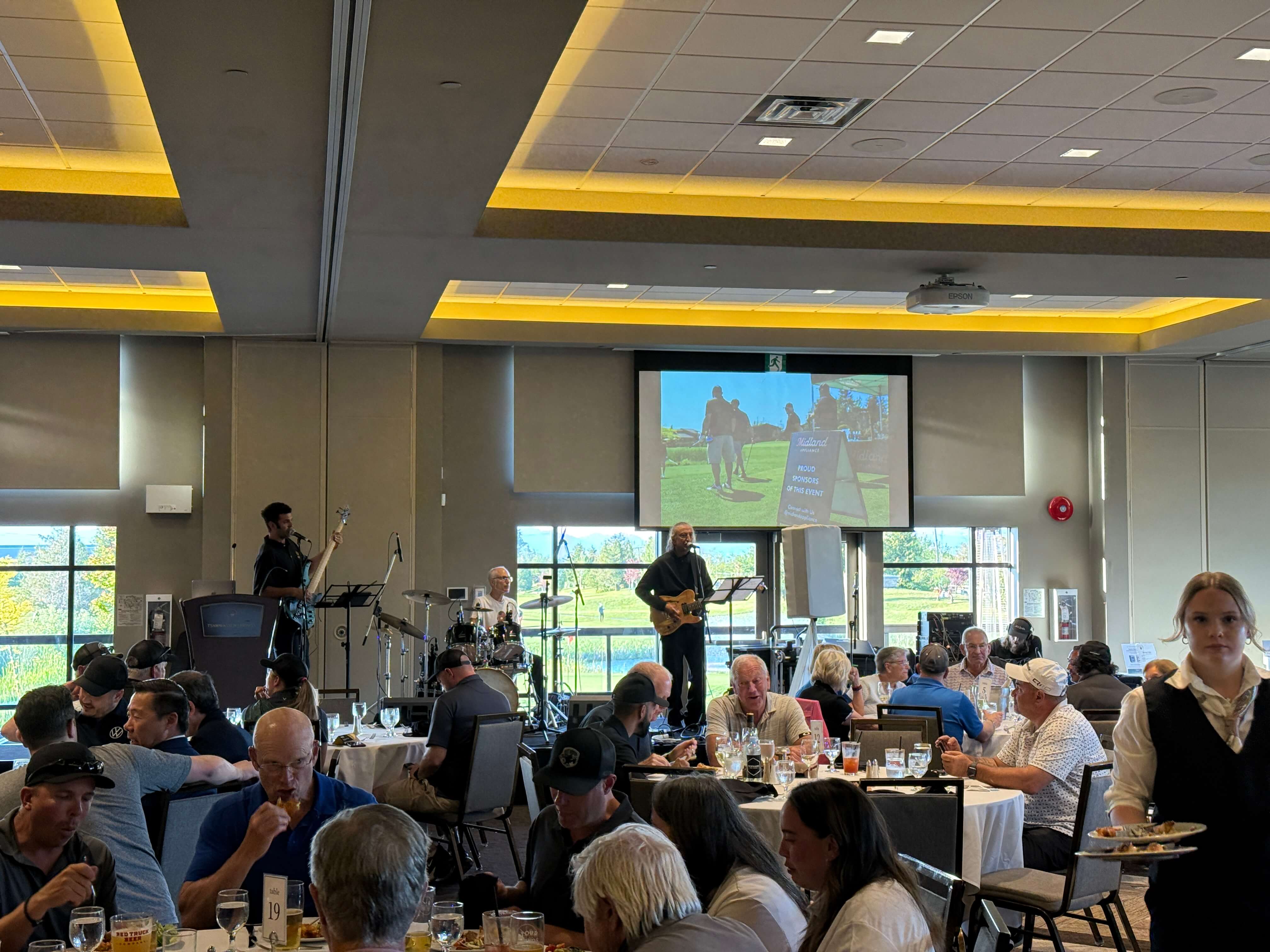 Live band setup with full sound support at Richmond Firefighters fundraiser, mixed and managed by StreamCity.ca for a seamless performance.