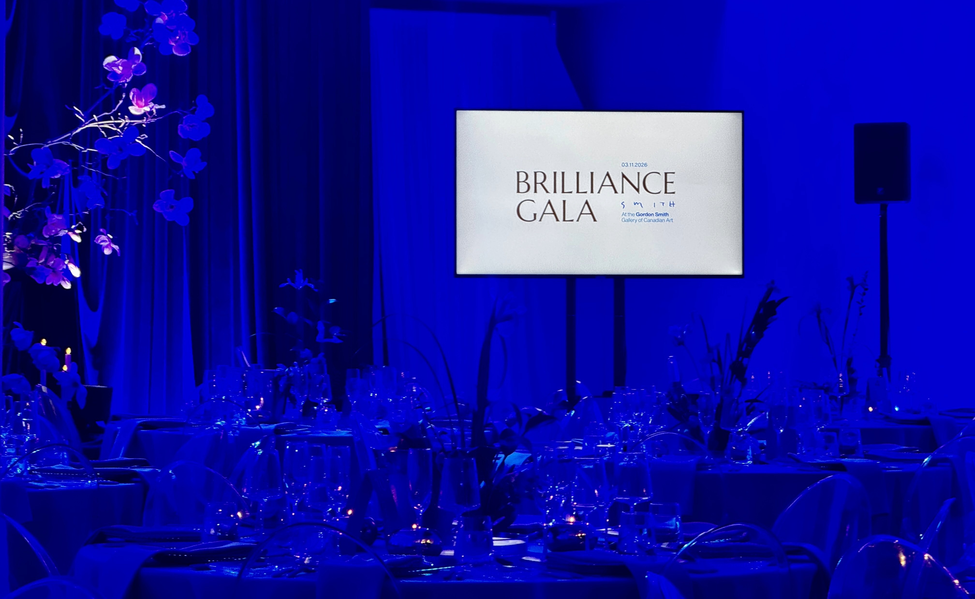 Gala speech audio setup designed for clear sound in a reflective venue