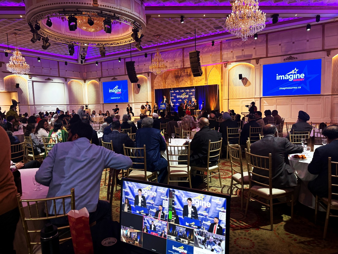 StreamCity providing multi-camera livestream and AV production support for a live event in Surrey